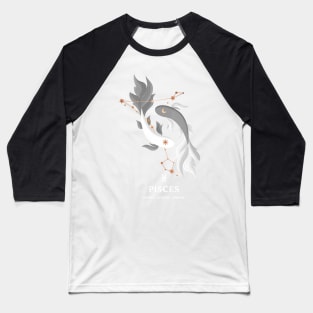 Pisces Constellation Zodiac Series - White Version Baseball T-Shirt